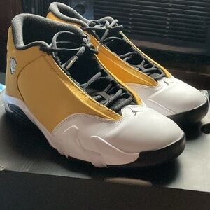 Yellow and White Athletic Sneakers